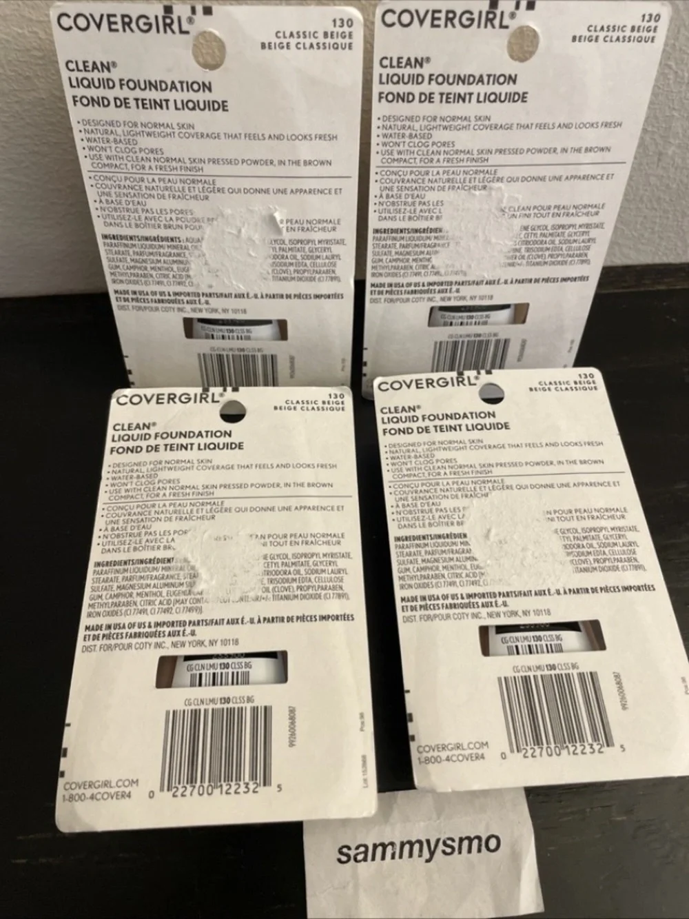 Covergirl Clean Liquid Foundation 130 Classic Beige 1 oz x4